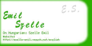 emil szelle business card